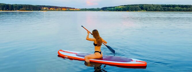 Trip Weißrussland - Wassersport mit Balance & Technik vereinen | Stand up paddeln, SUPen, Surfen, Skiten, Wakeboarden, Wasserski auf kristallklaren Bergseen